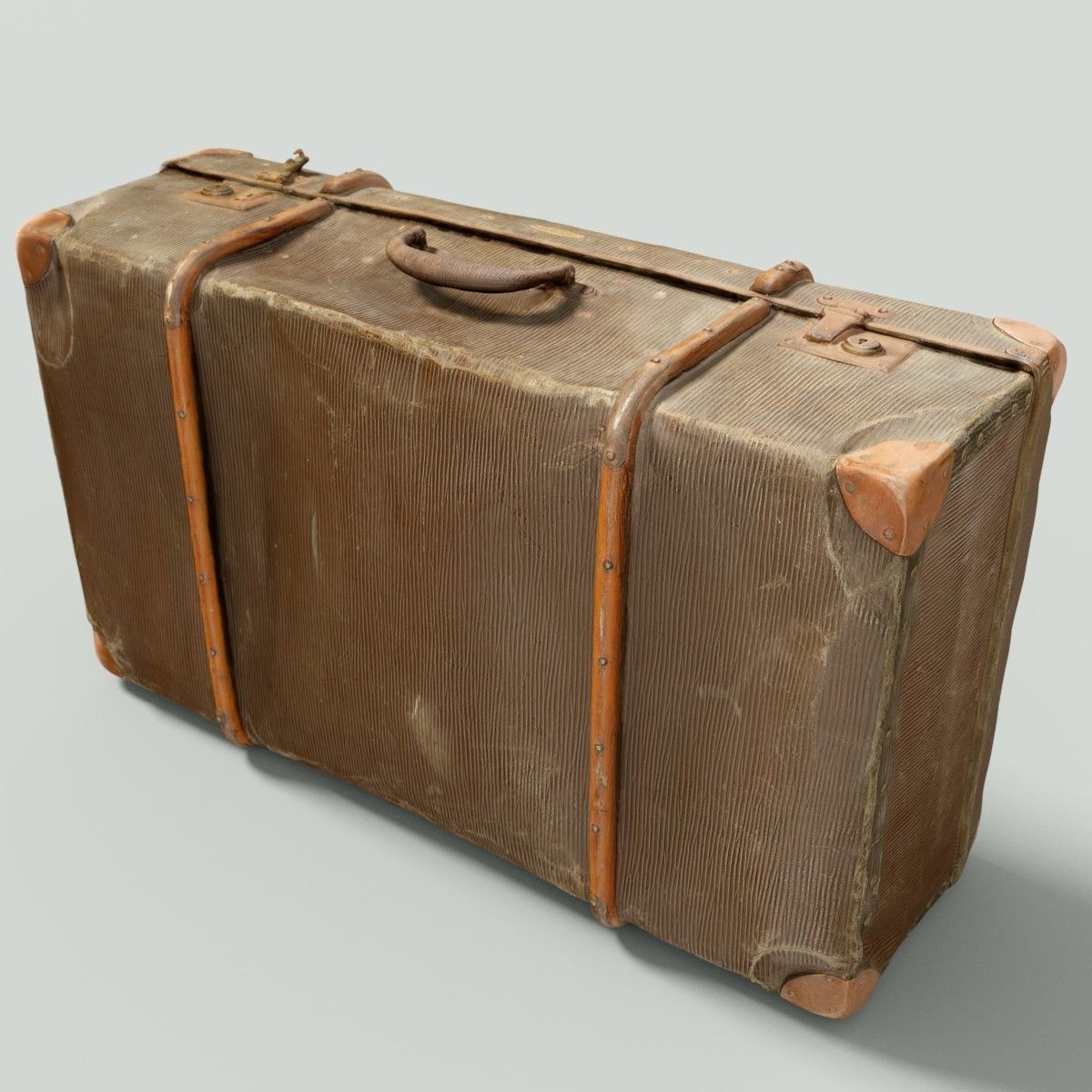 12 Vintage Suitcases Retro Valise Collection Low-poly 3D model_17