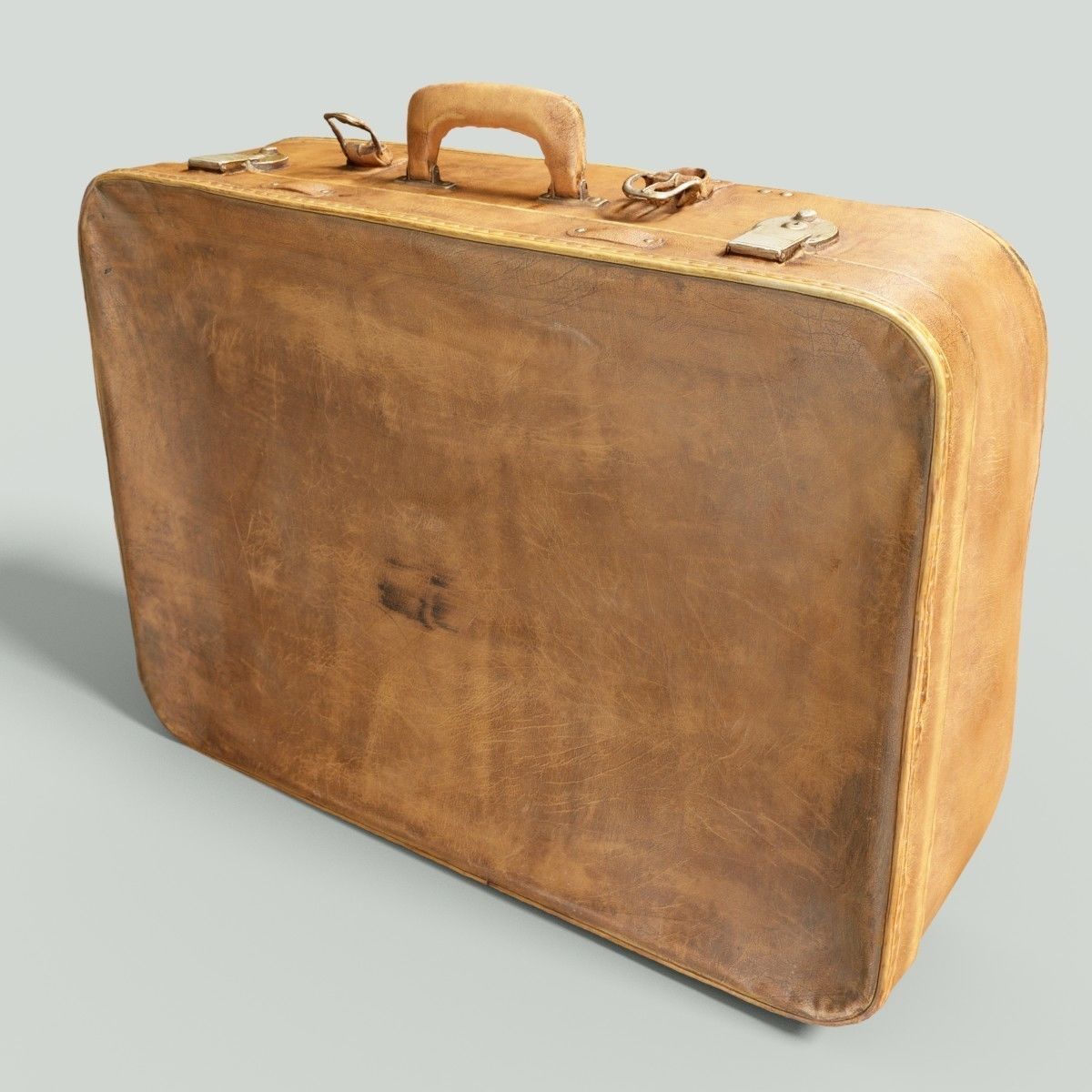 12 Vintage Suitcases Retro Valise Collection Low-poly 3D model_3