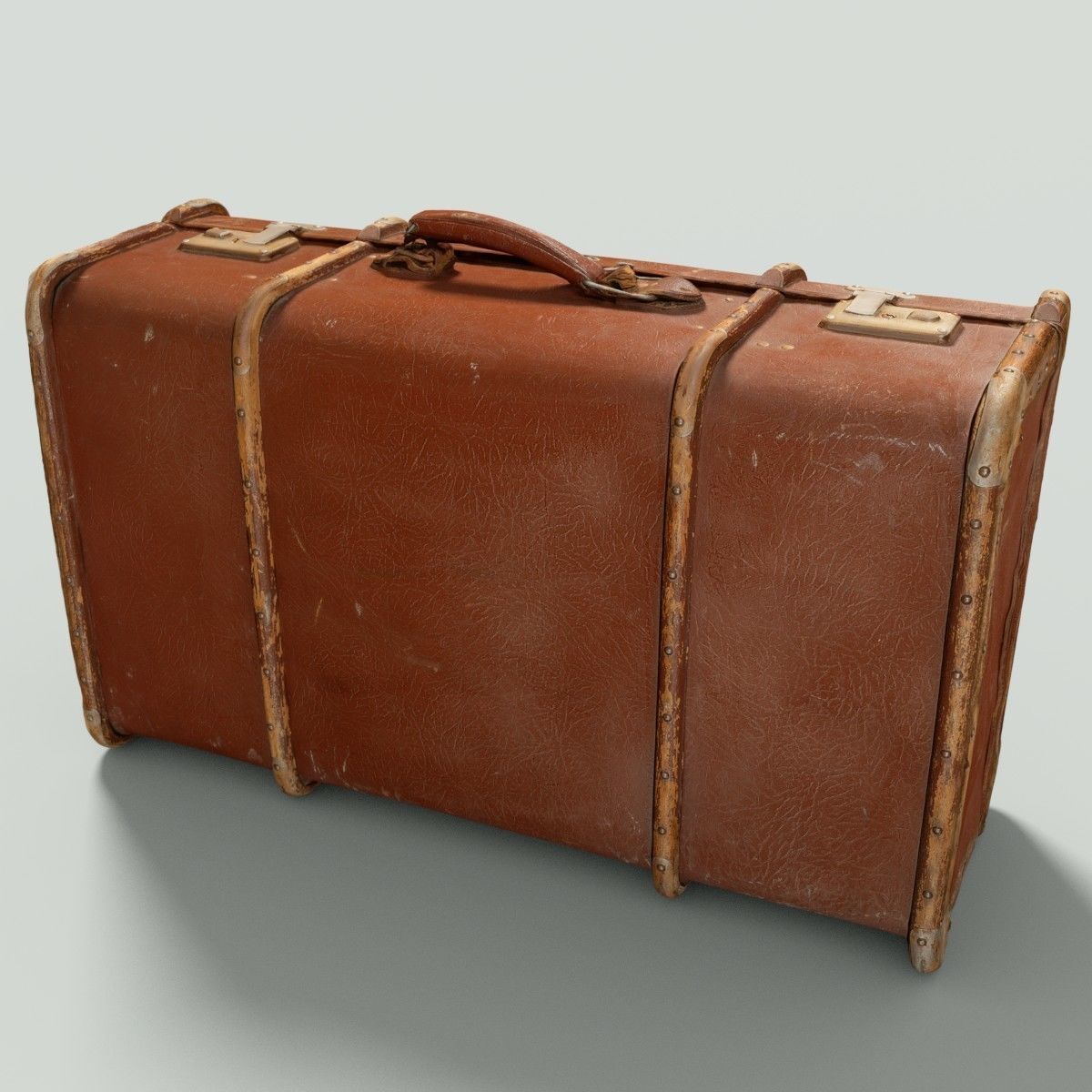 12 Vintage Suitcases Retro Valise Collection Low-poly 3D model_72