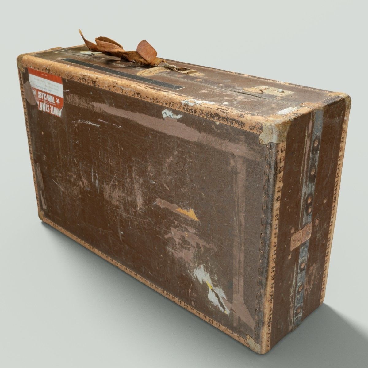 12 Vintage Suitcases Retro Valise Collection Low-poly 3D model_15