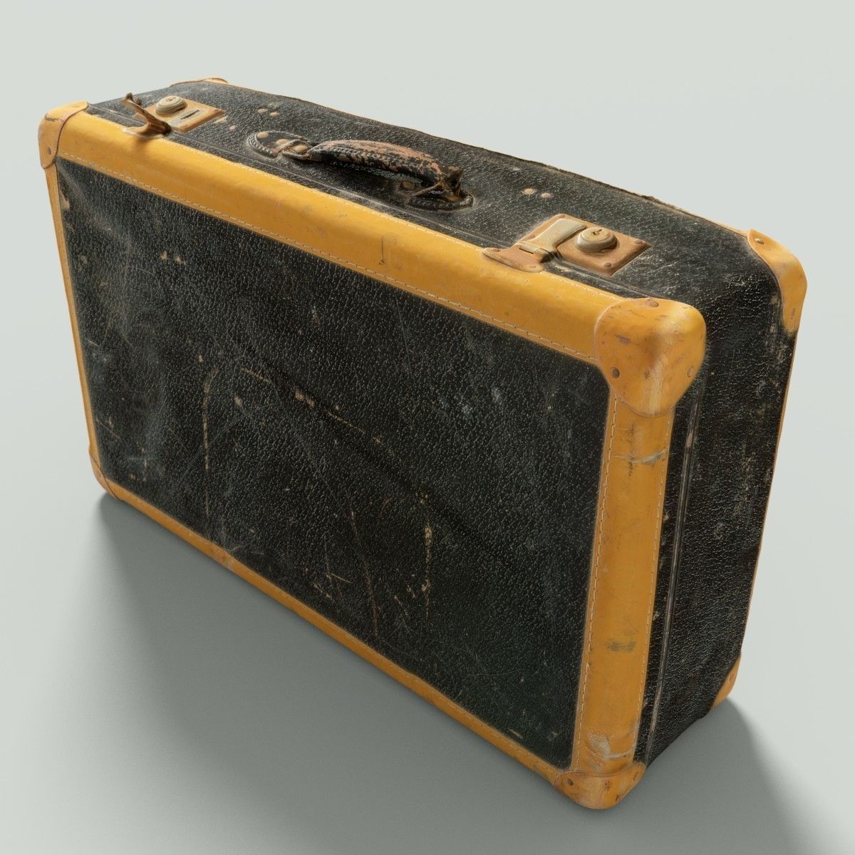 12 Vintage Suitcases Retro Valise Collection Low-poly 3D model_11