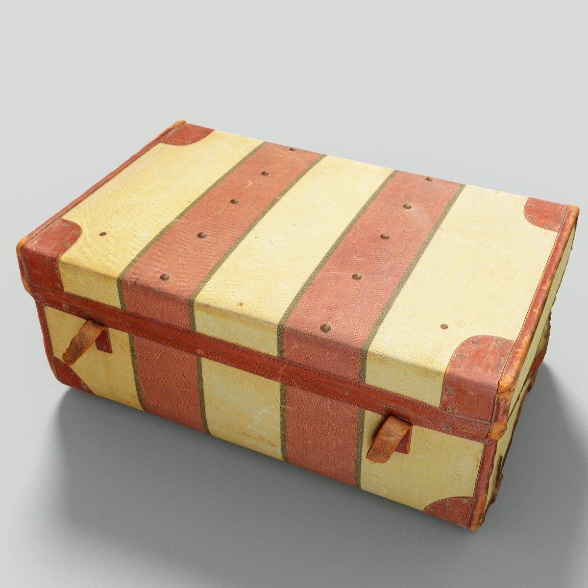 12 Vintage Suitcases Retro Valise Collection Low-poly 3D model_13