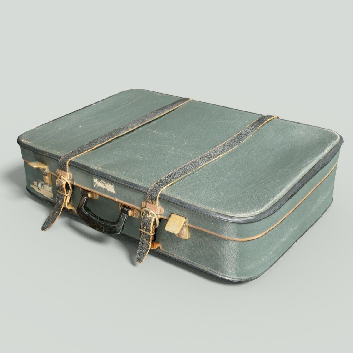 12 Vintage Suitcases Retro Valise Collection Low-poly 3D model_43