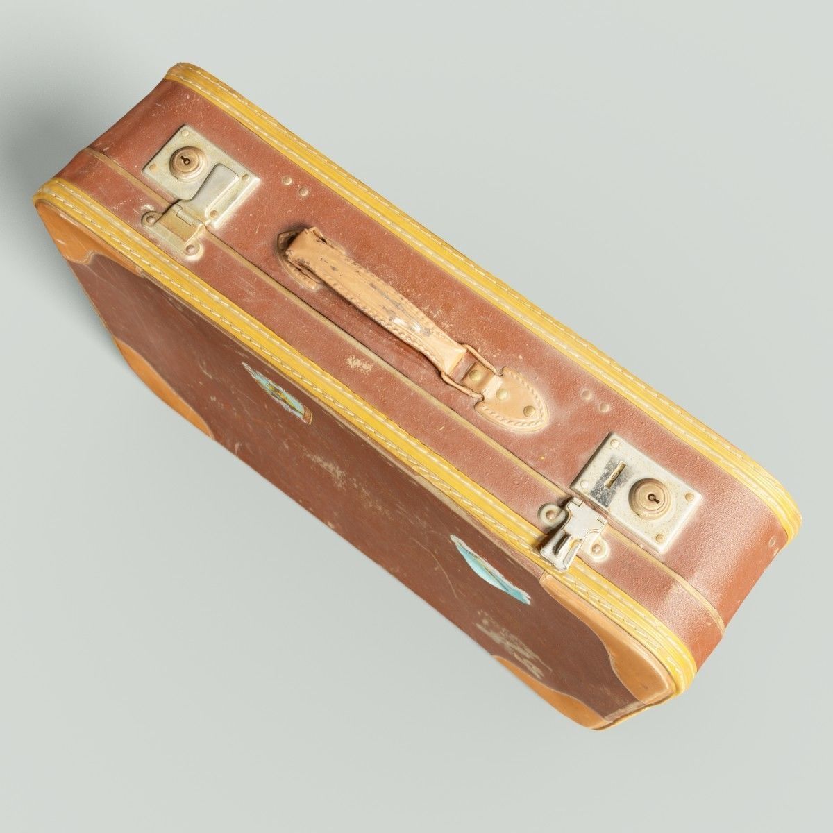 12 Vintage Suitcases Retro Valise Collection Low-poly 3D model_21