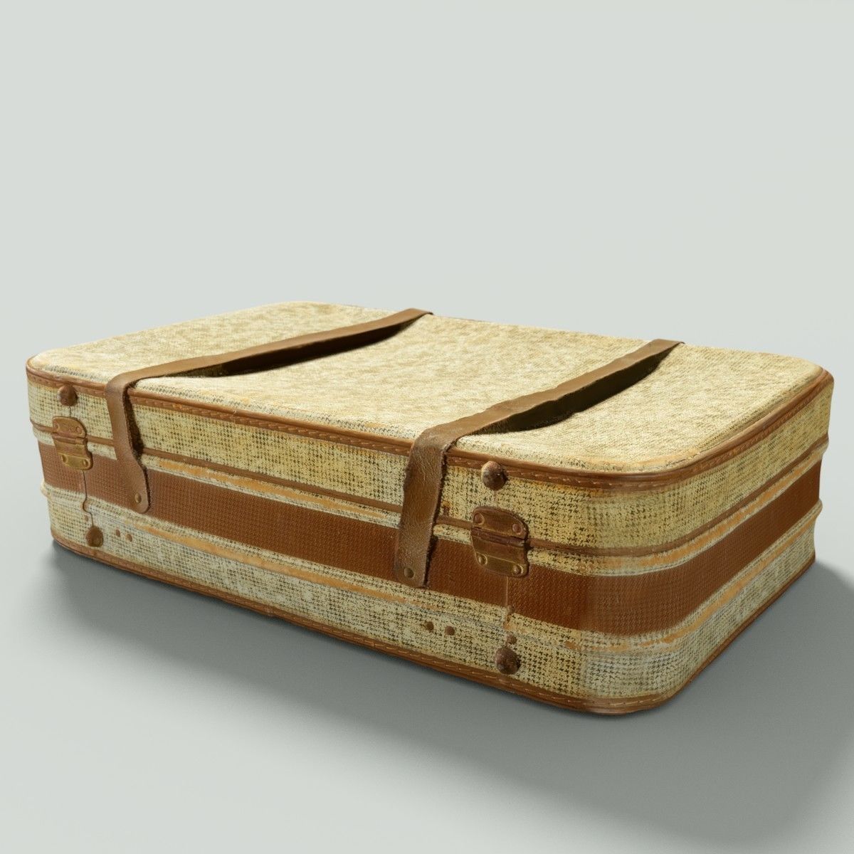 12 Vintage Suitcases Retro Valise Collection Low-poly 3D model_55