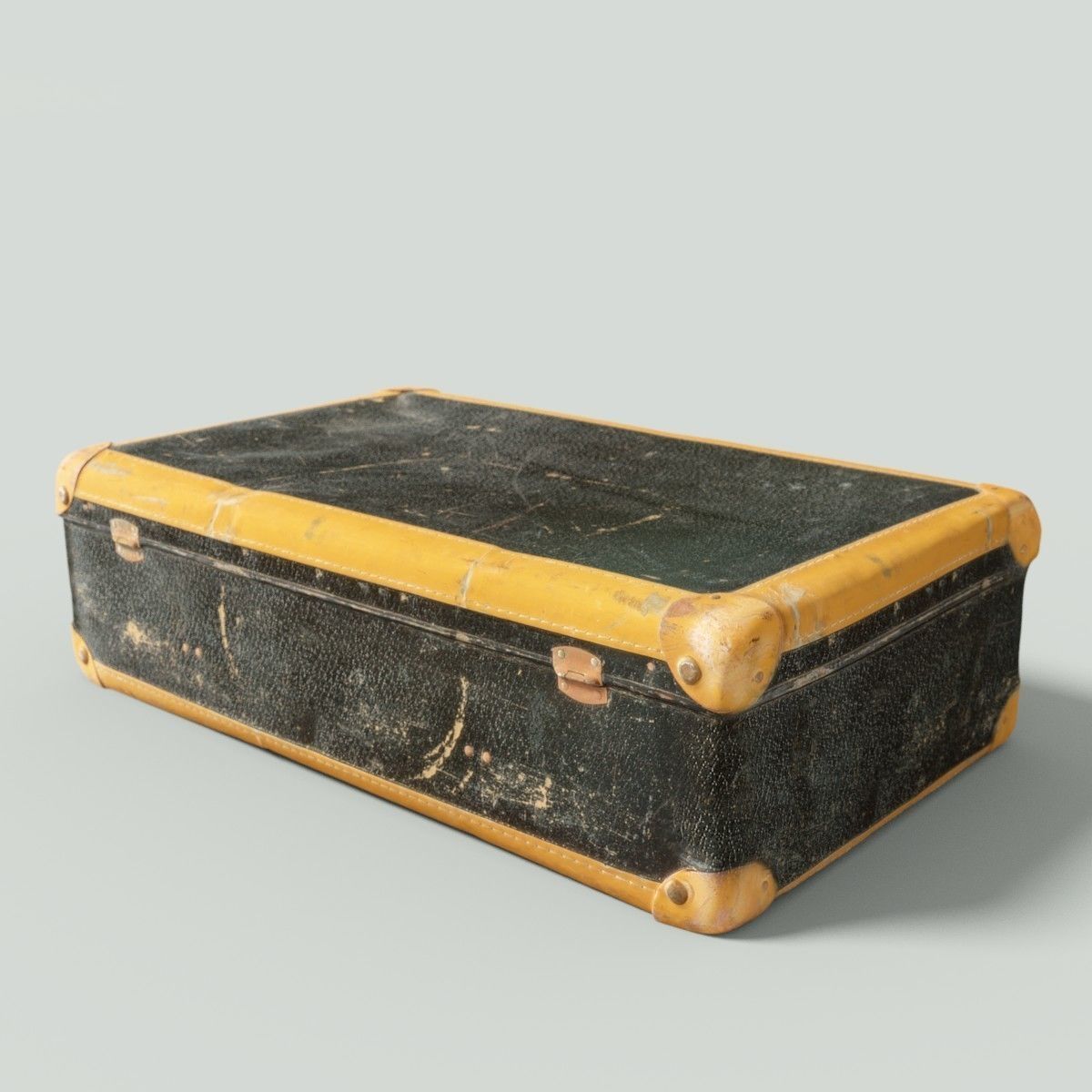 12 Vintage Suitcases Retro Valise Collection Low-poly 3D model_44