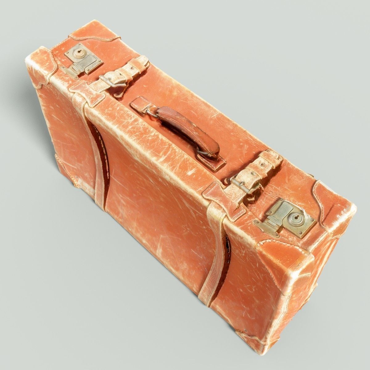 12 Vintage Suitcases Retro Valise Collection Low-poly 3D model_23