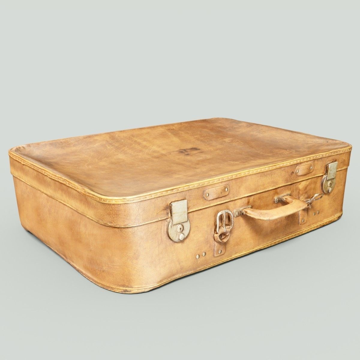 12 Vintage Suitcases Retro Valise Collection Low-poly 3D model_51