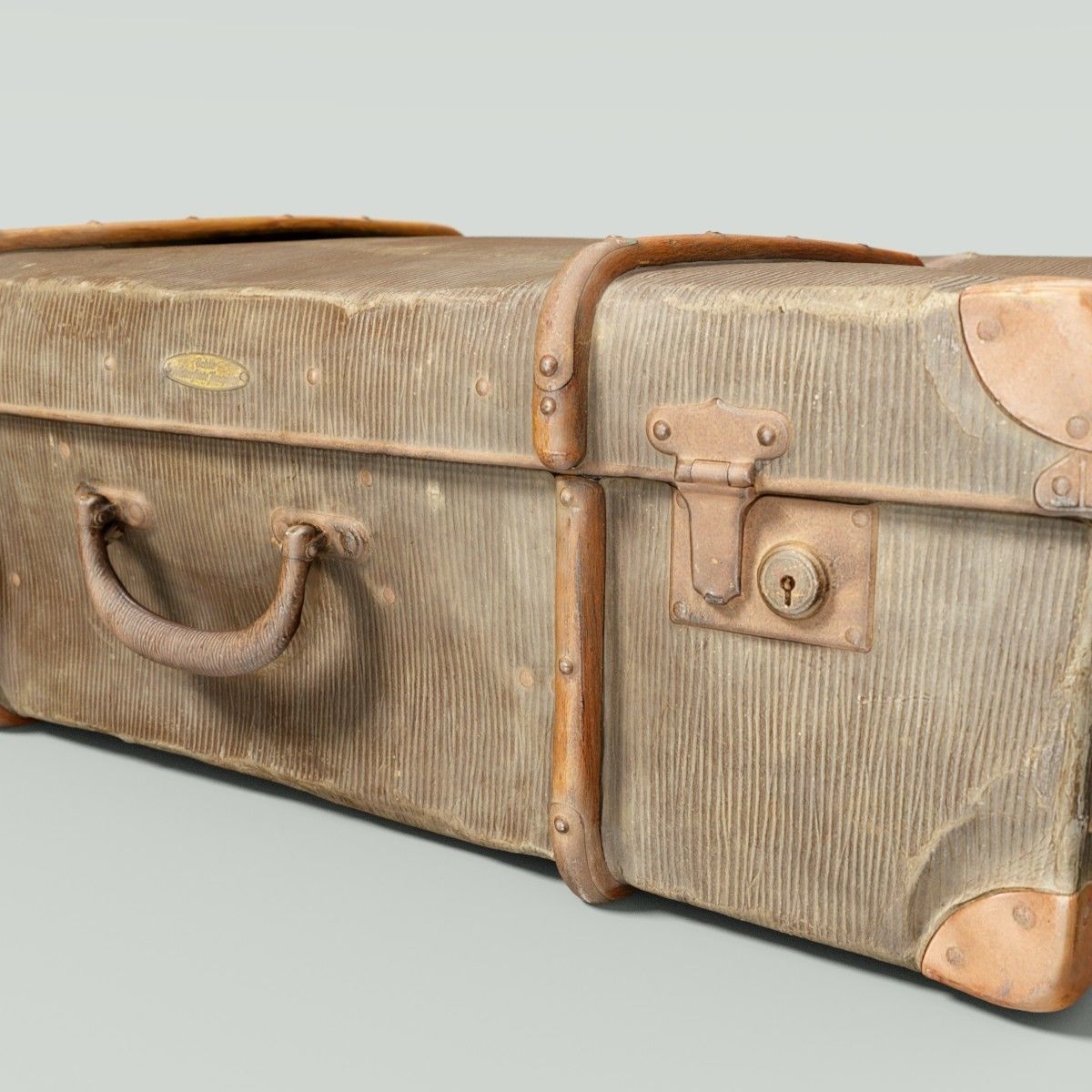 12 Vintage Suitcases Retro Valise Collection Low-poly 3D model_67