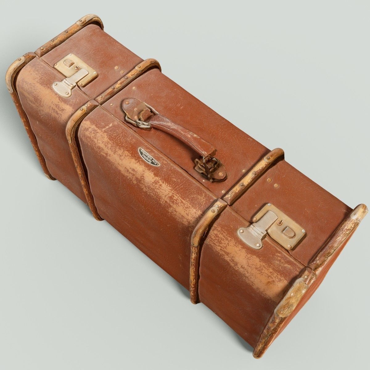 12 Vintage Suitcases Retro Valise Collection Low-poly 3D model_28