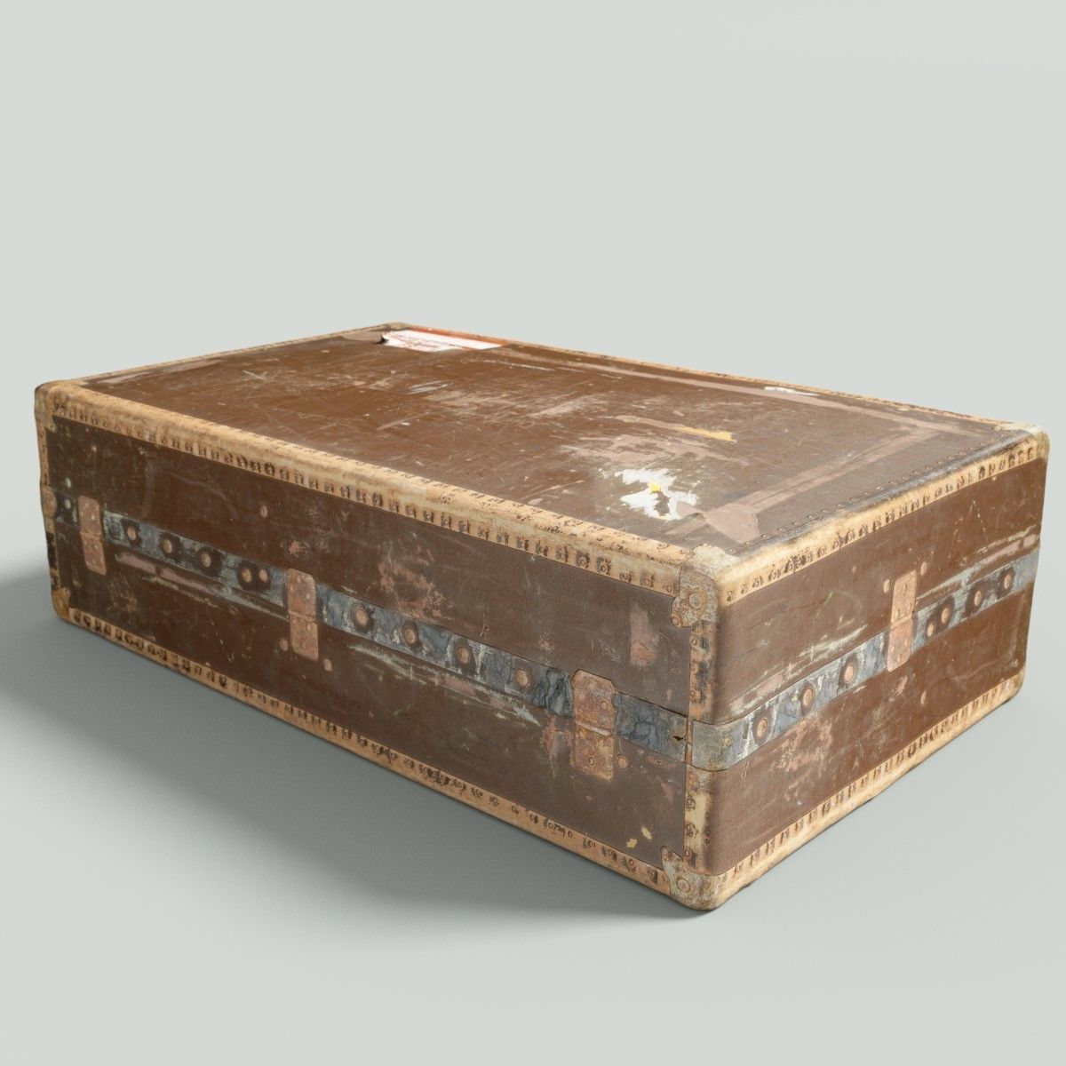 12 Vintage Suitcases Retro Valise Collection Low-poly 3D model_49