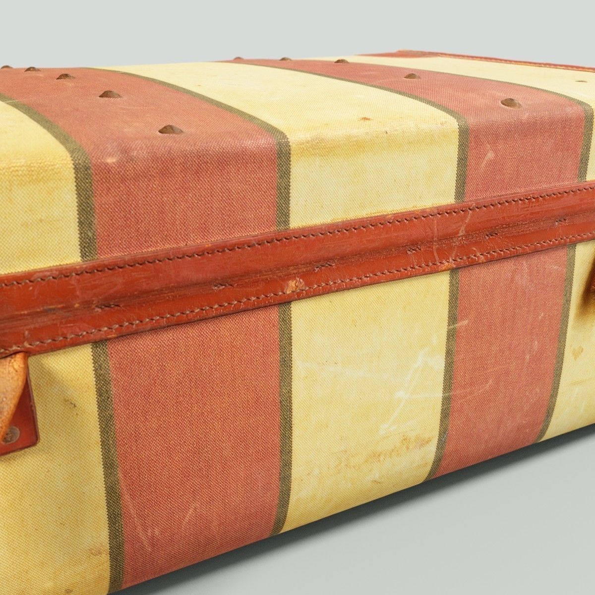 12 Vintage Suitcases Retro Valise Collection Low-poly 3D model_54