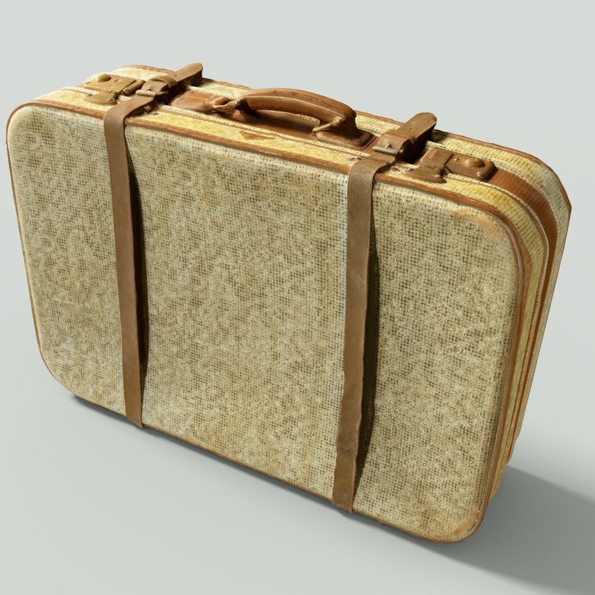 12 Vintage Suitcases Retro Valise Collection Low-poly 3D model_22