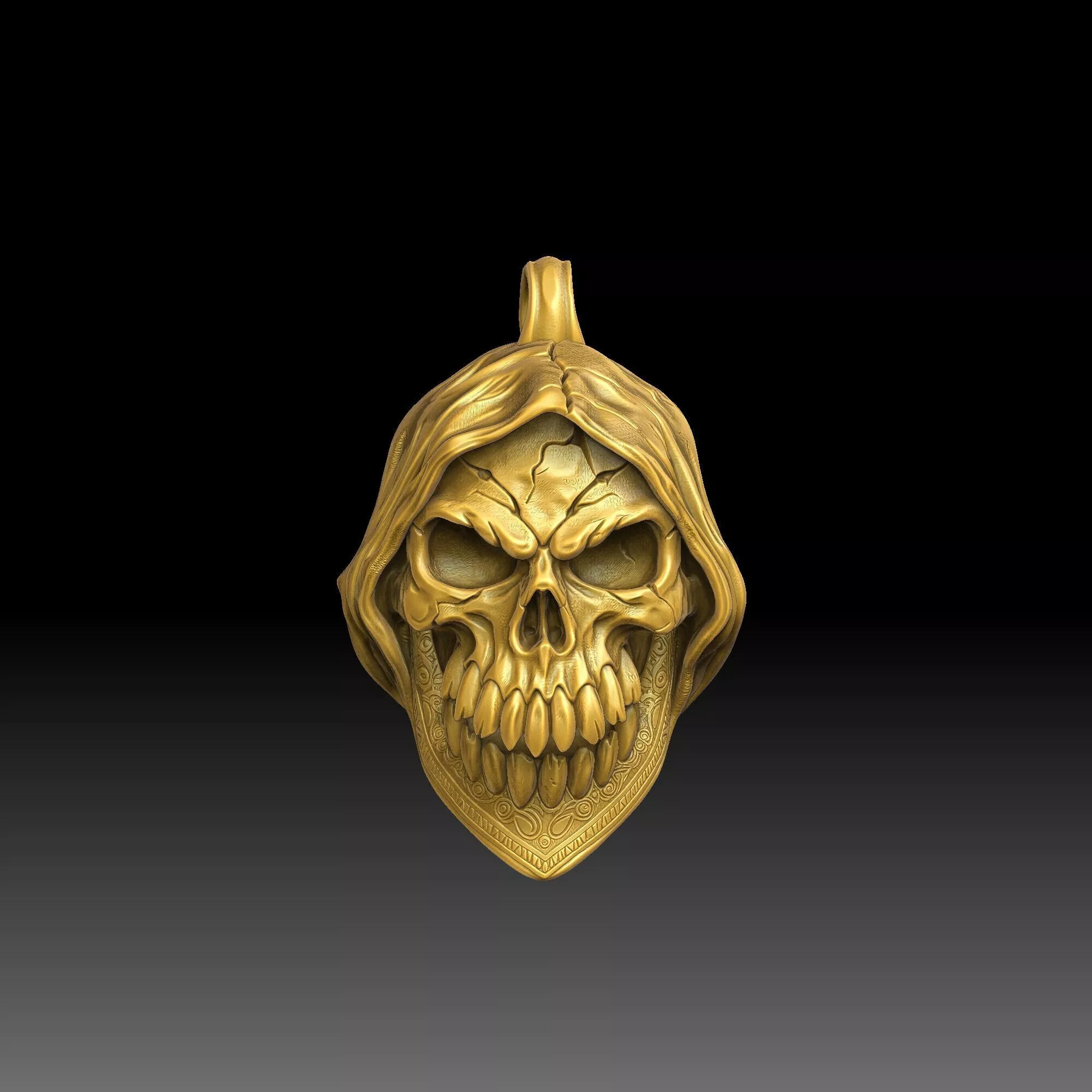 Masked Skull Designs - one inch pendant 3D print model