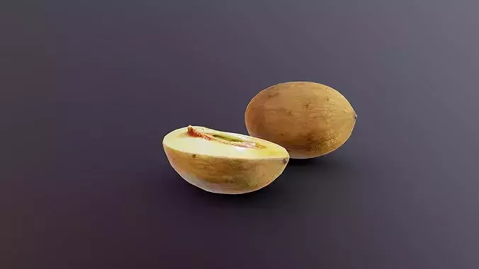 Melons lowpoly and 3dscan Low-poly 3D model 3