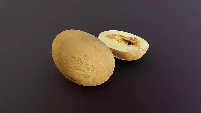 Melons lowpoly and 3dscan Low-poly 3D model 7