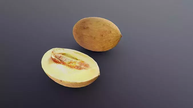 Melons lowpoly and 3dscan Low-poly 3D model 5