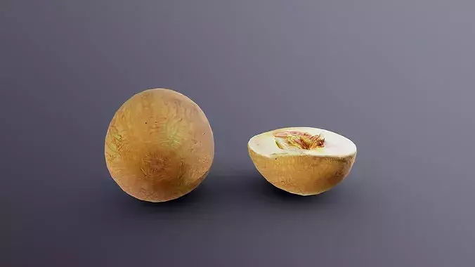 Melons lowpoly and 3dscan Low-poly 3D model 4