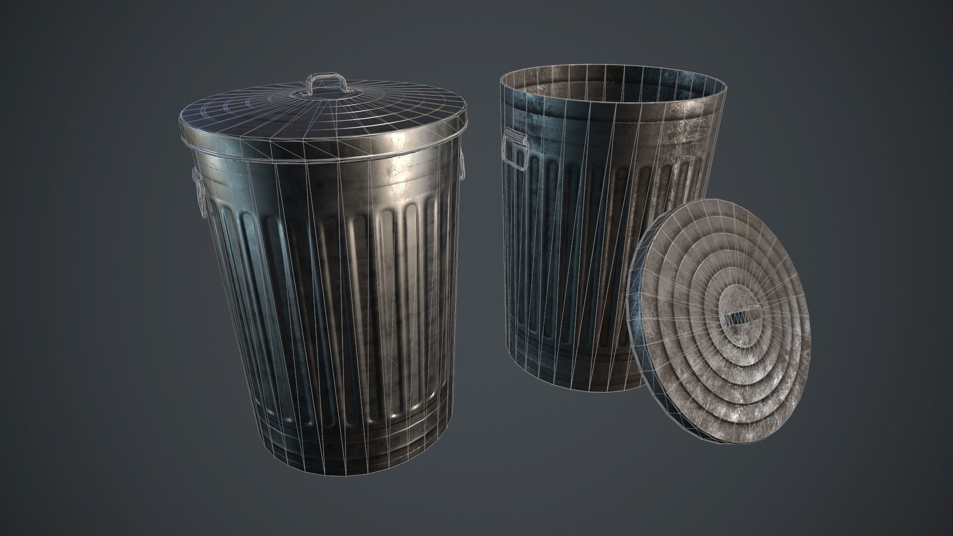 Trash Can PBR Game Ready Low-poly 3D model_13