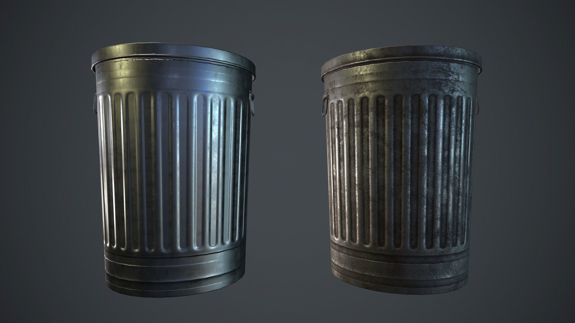 Trash Can PBR Game Ready Low-poly 3D model_6