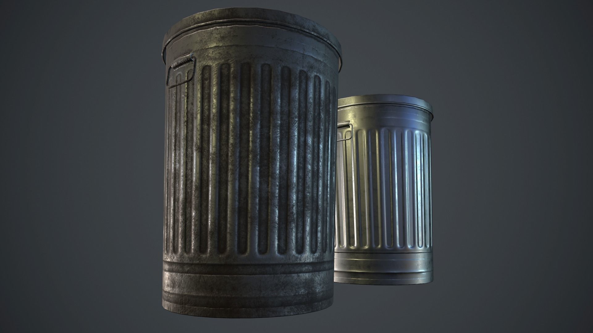 Trash Can PBR Game Ready Low-poly 3D model_10