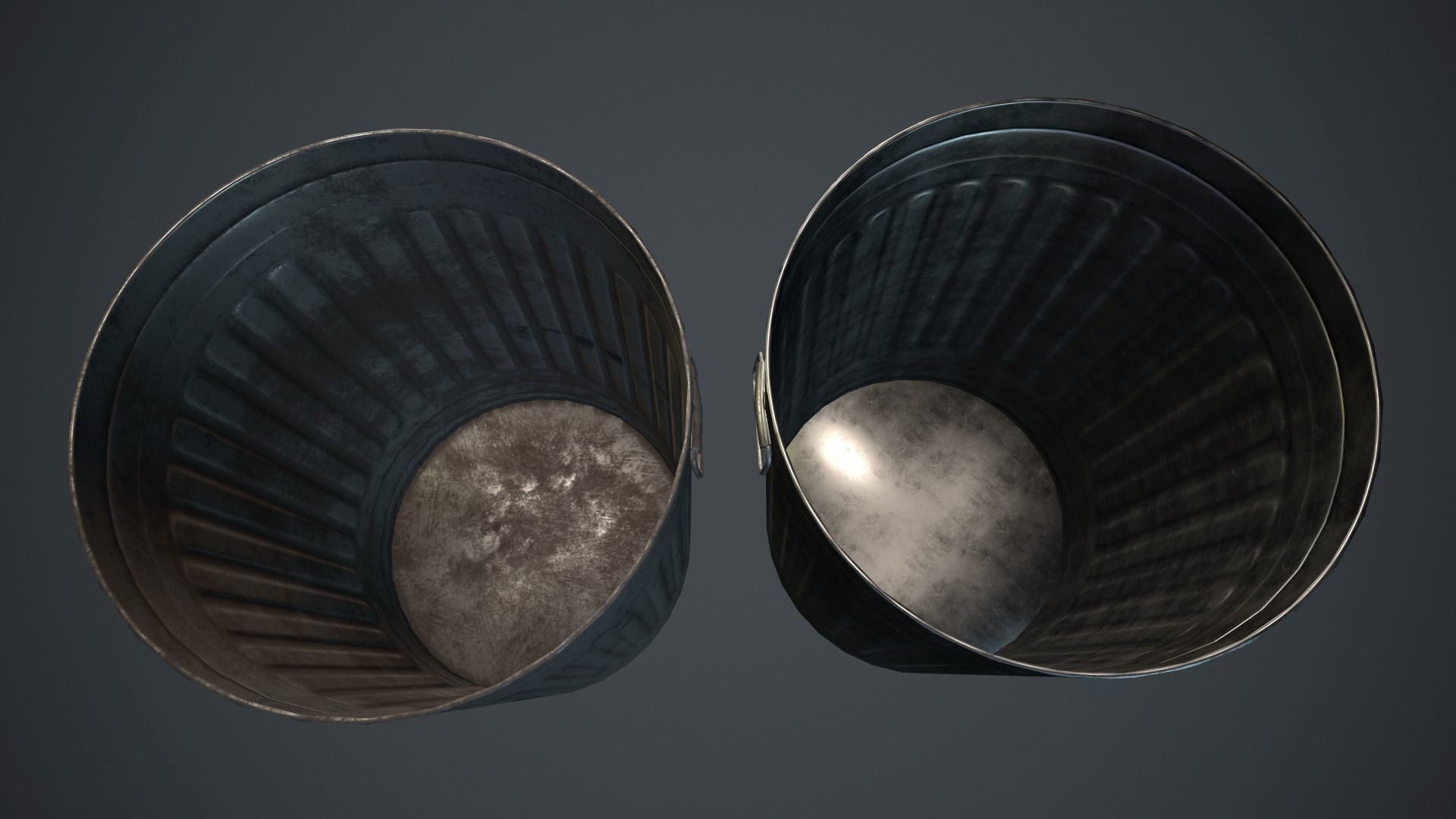 Trash Can PBR Game Ready Low-poly 3D model_11