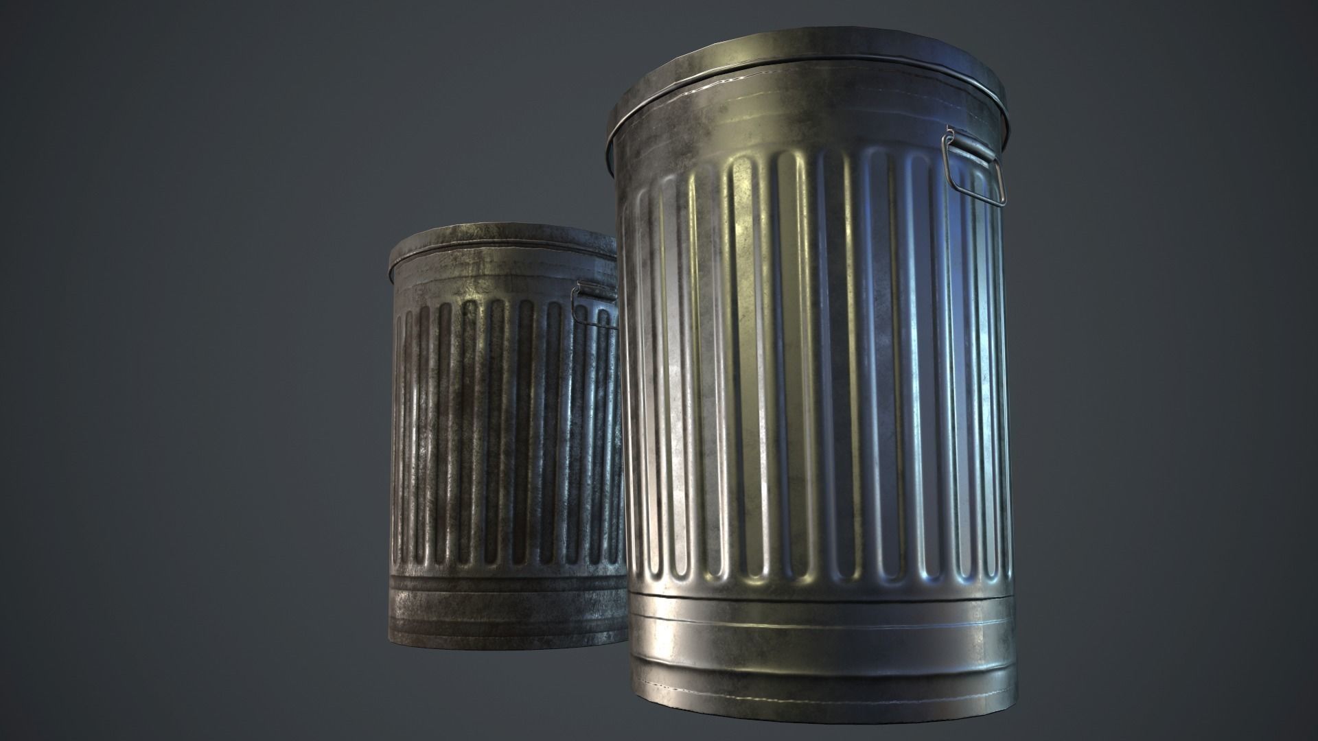 Trash Can PBR Game Ready Low-poly 3D model_9