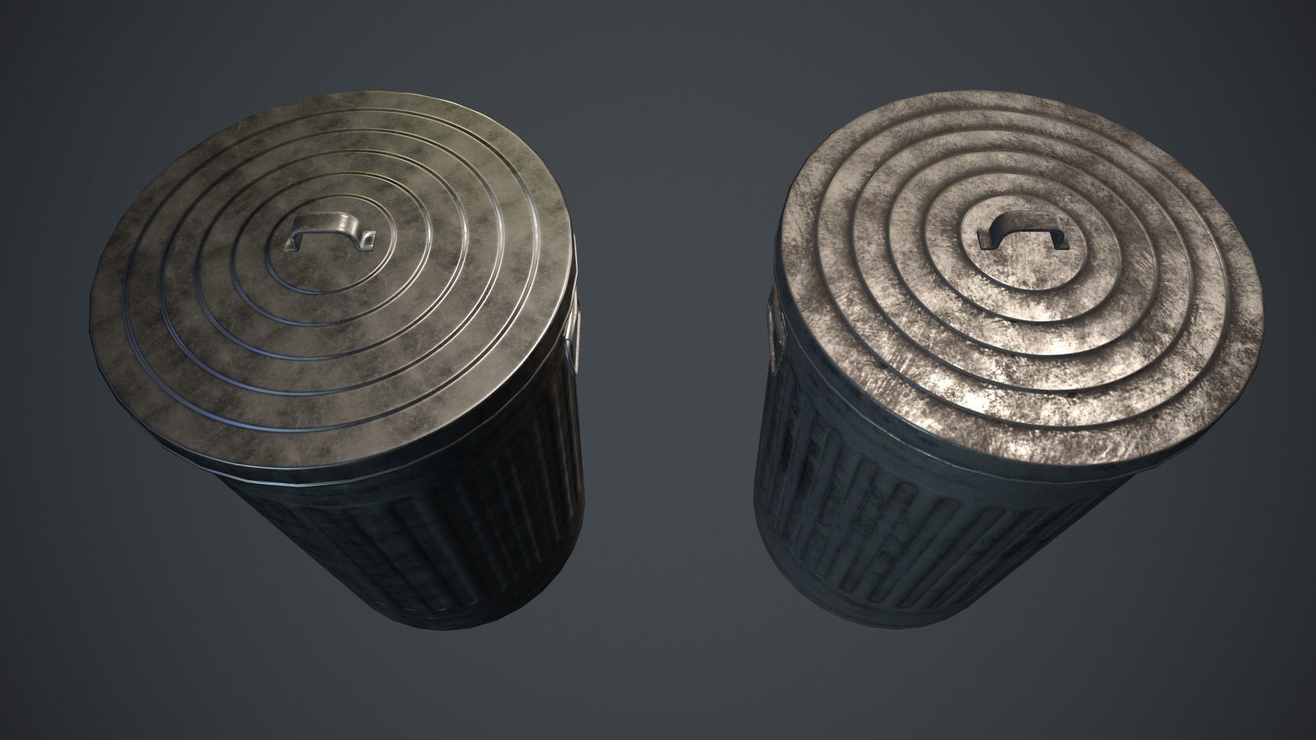 Trash Can PBR Game Ready Low-poly 3D model_8