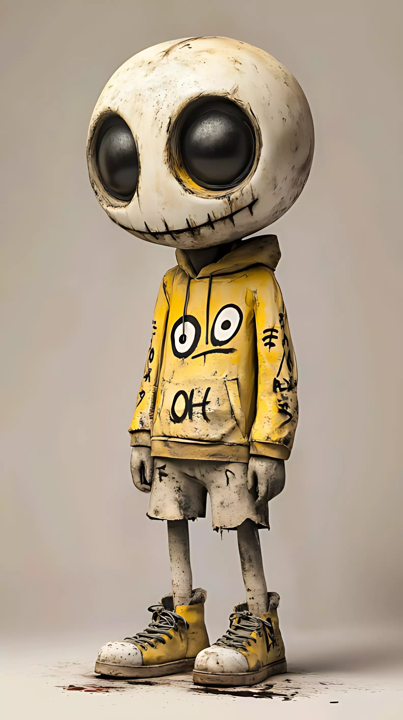 Creepy Chibi Skull Boy STL for 3D Printing 3D print model