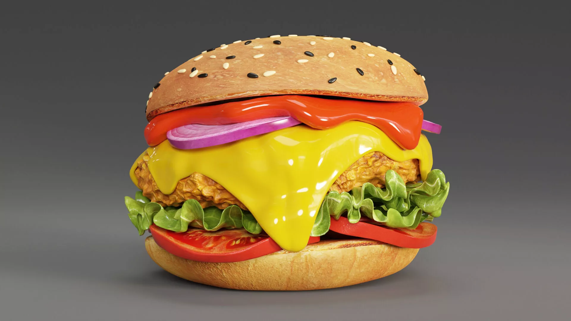 Chicken Burger 001 3D model