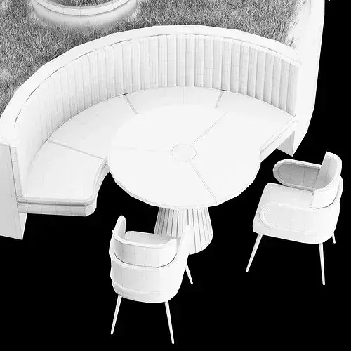 Modern Restaurant Diner Folding Table and Chairs Set 3D model 6