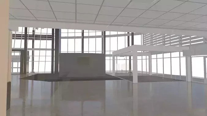 Mercedes-Benz Car Dealership Building with Interior 3D model 7