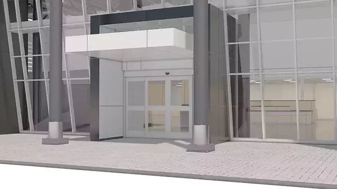Mercedes-Benz Car Dealership Building with Interior 3D model 5