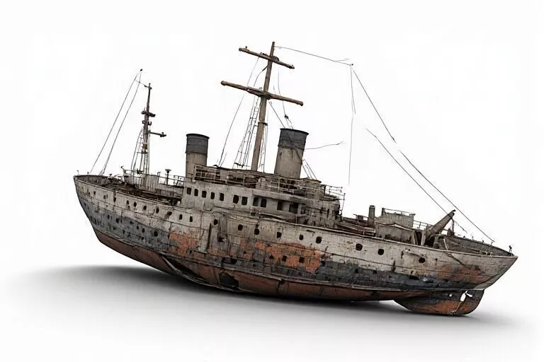 Abandoned Rusted Cargo Ship 3D print model