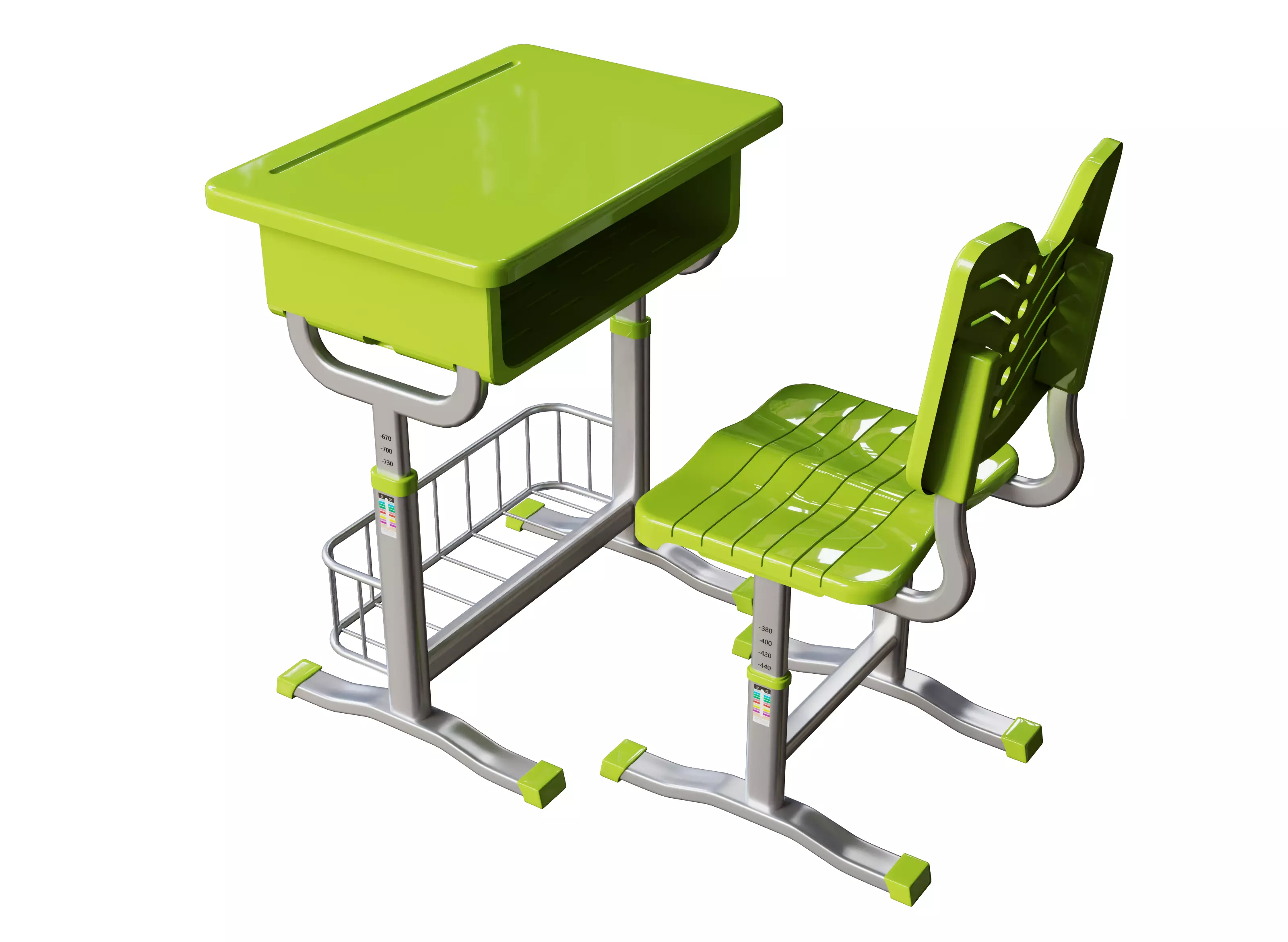 School Desk and Chair 05 3D model