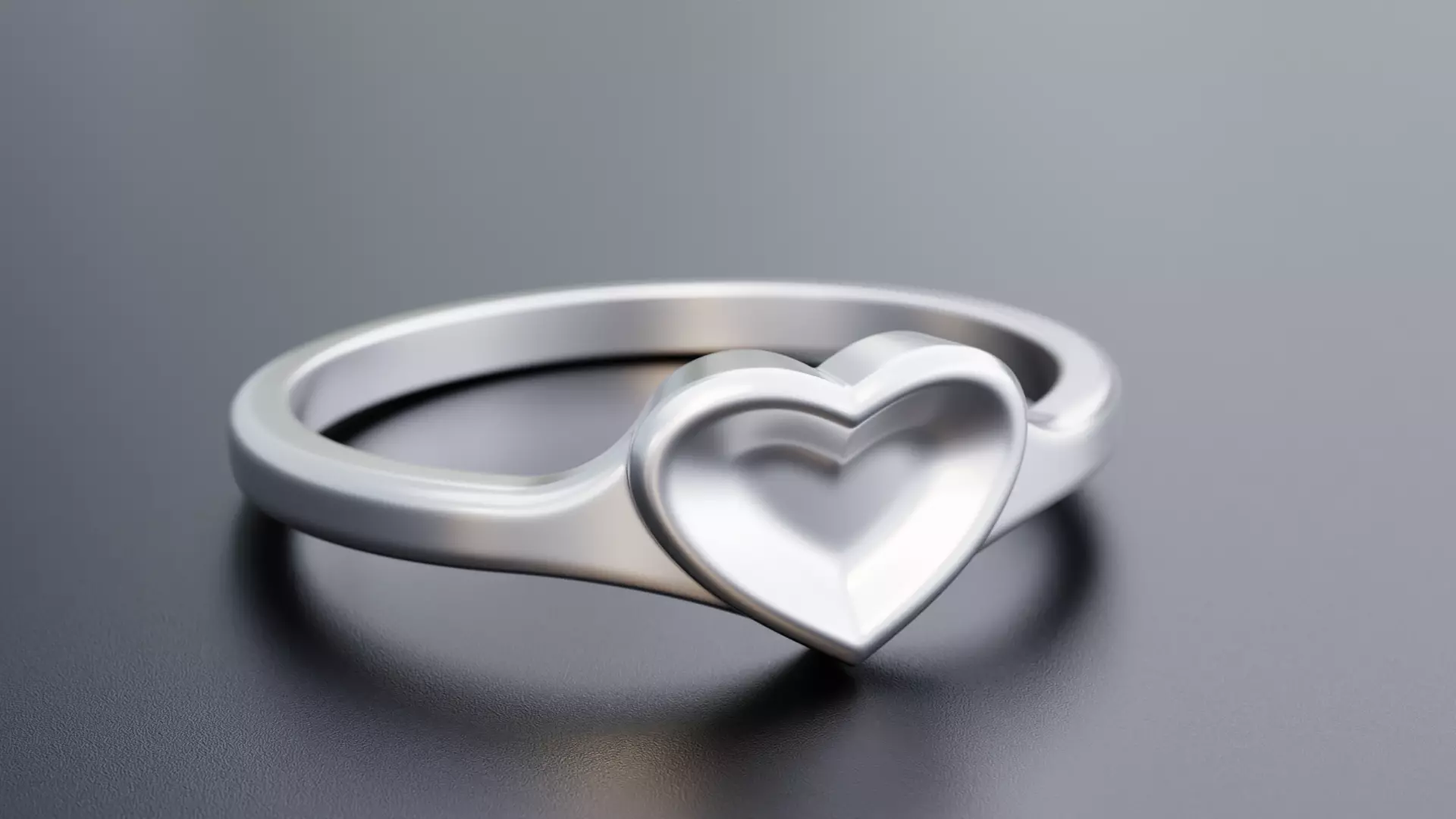 Single Heart Ring - Design-8-Sunken Free 3D print model