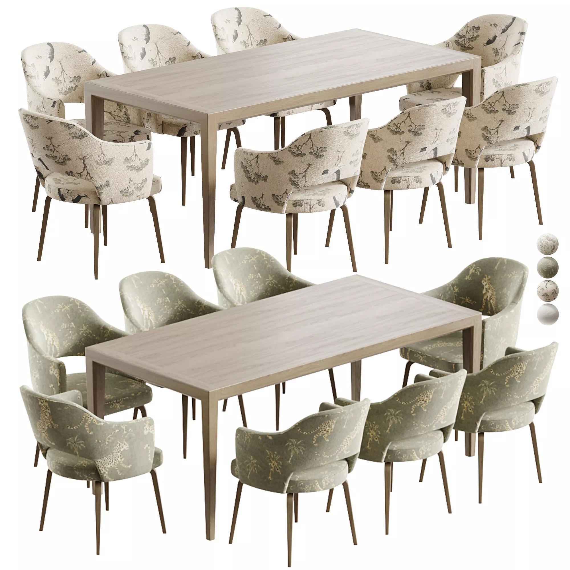 Knoll Chairs and nizou table 3D model