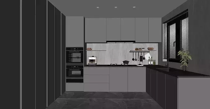 Italian-style living and dining room  3D model 7
