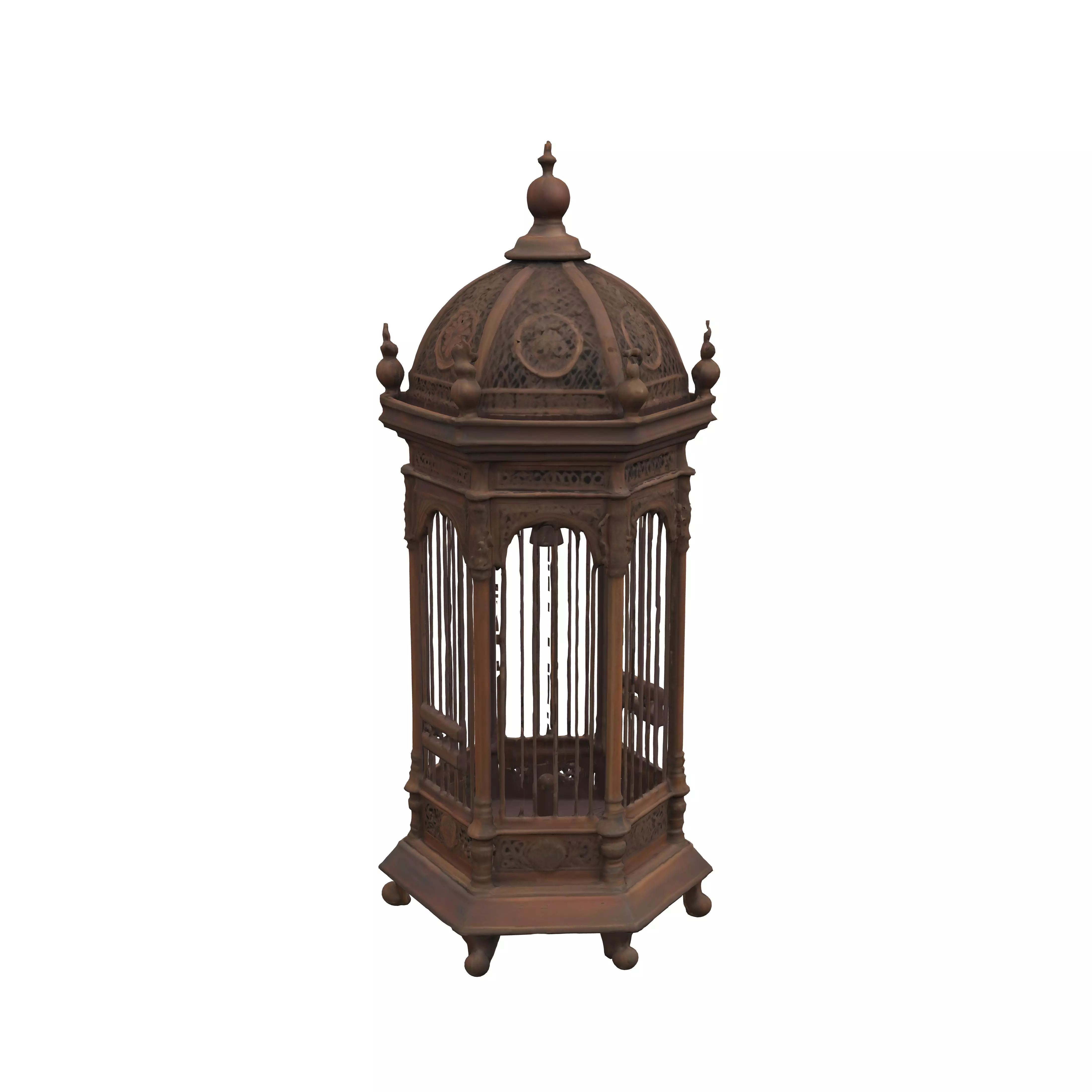 a birdcage The object is a cylindrical birdcage with a domed ... 3D model