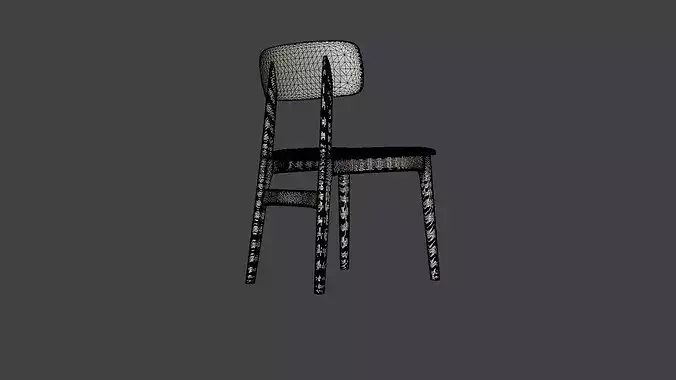Chair Kumla Low-poly 3D model 7