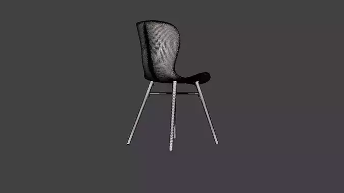 Chair Rita Low-poly 3D model 7