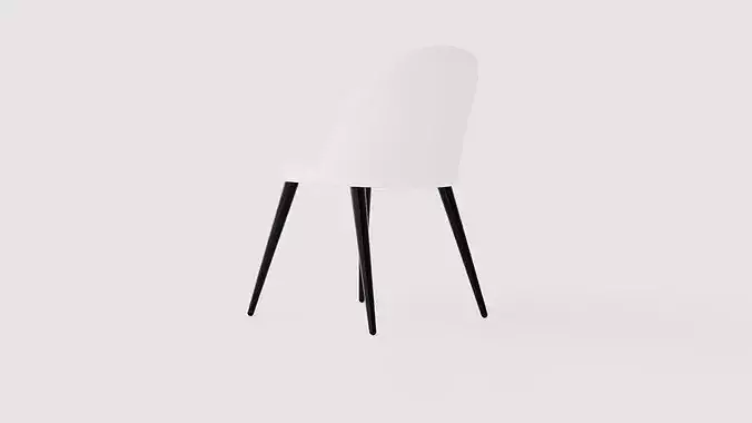 Chair Velvet Low-poly 3D model 4