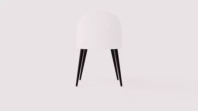 Chair Velvet Low-poly 3D model 5