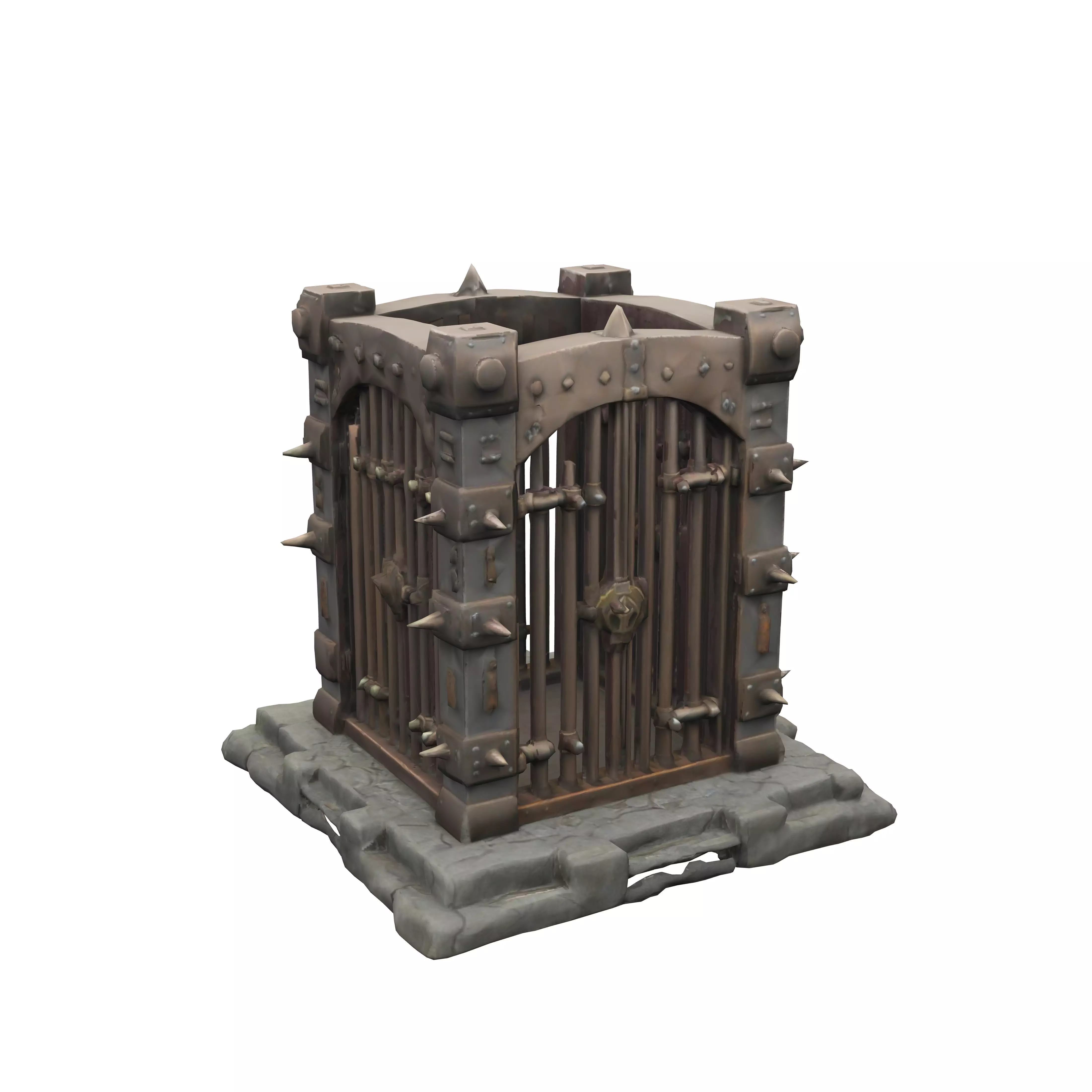 A dungeon metal cage for humanoids 3D model