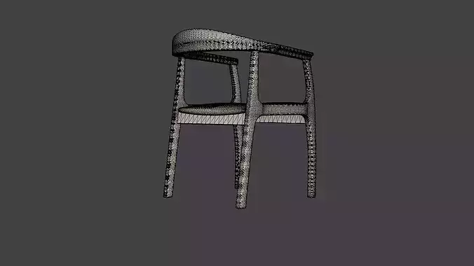 Chair Porto Low-poly 3D model 7