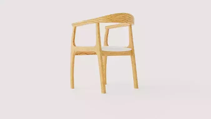 Chair Porto Low-poly 3D model 4