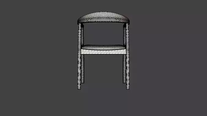 Chair Porto Low-poly 3D model 6