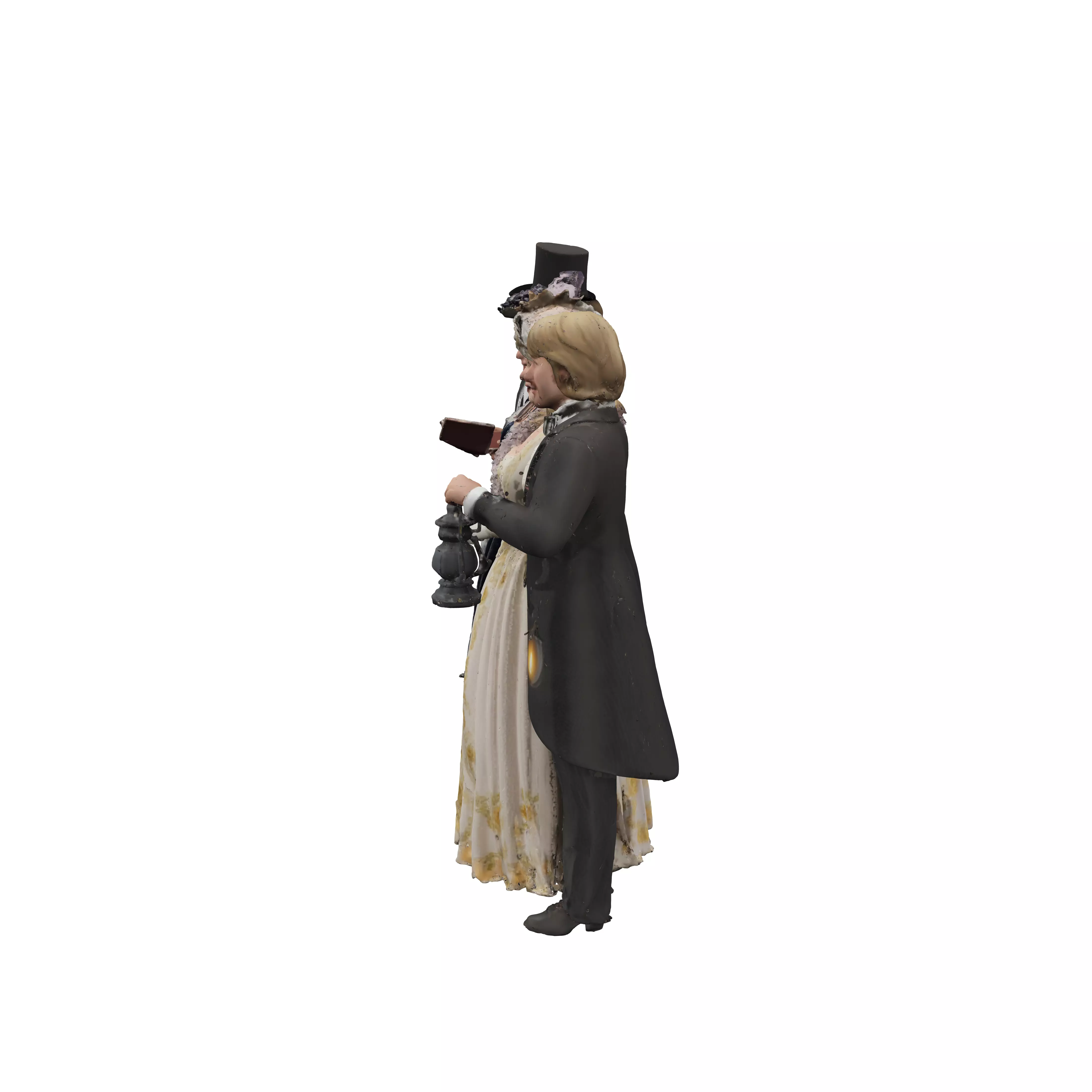 a GROUP OF FOUR CAROL SINGERS IN EDWARDIAN CLOTHES 3D model