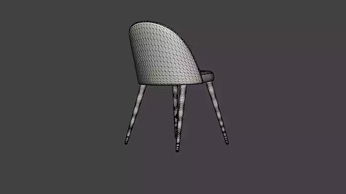Chair Valleta Low-poly 3D model 7