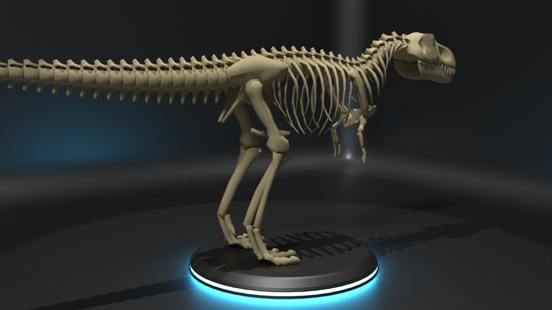 Tyrannosaurus Skeleton - Blockout Low-poly 3D model_1